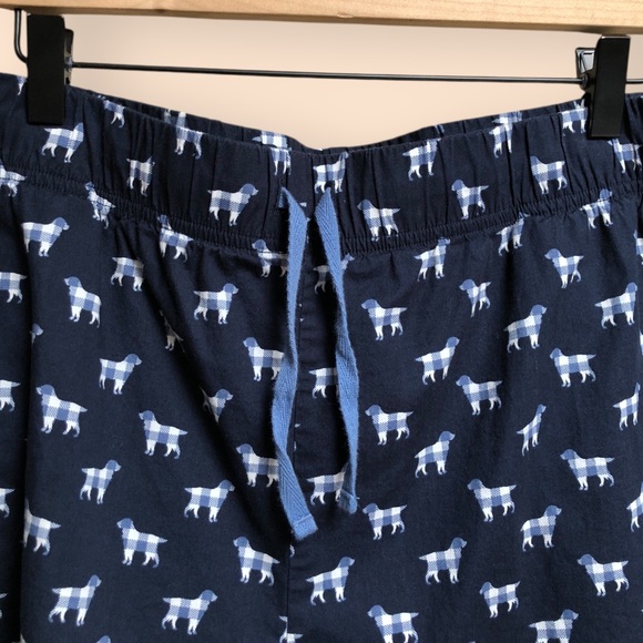 L.L.Bean Cotton Navy Blue Dog Patterned Pajamas Set Shirt & Shorts Women’s 2X - Picture 11 of 15